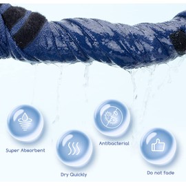 Nobleza Microfibre Dog Bathrobe with Closure, Super Absorbent and Quick Drying, Bathrobe for All Cats and Dogs, Five Sizes, Soft Dog Towel (XS Blue)
