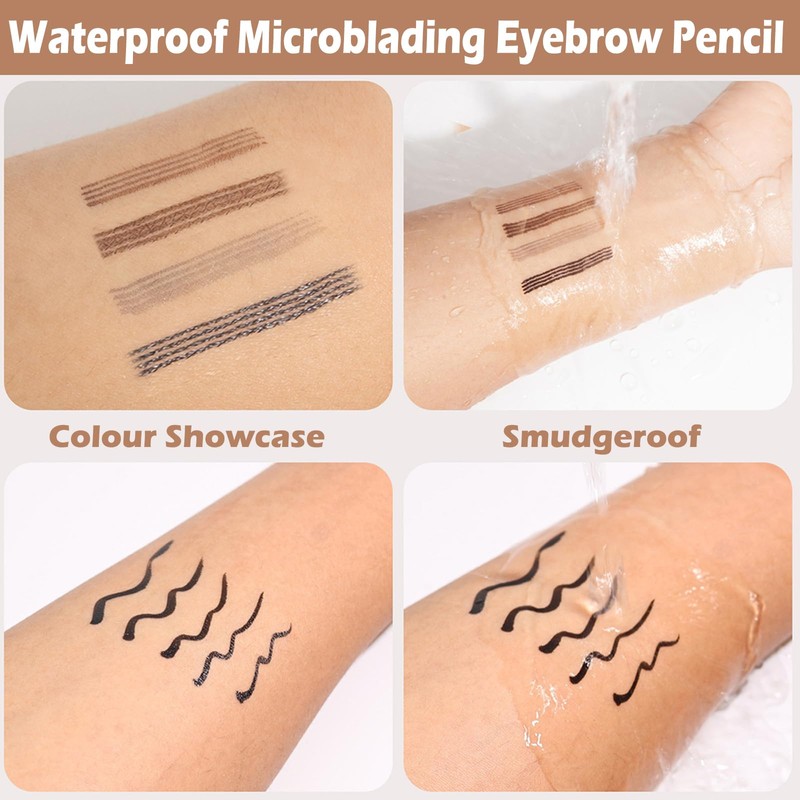 Eyebrow Pencil And Eyeliner Pencil, Magic Microblading Eyebrow Pen With