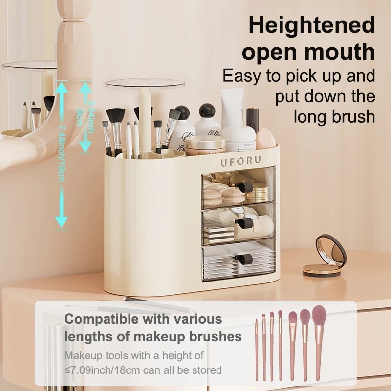 UFORU US Stock Plastic Large Best Quality Makeup Brush Organizer