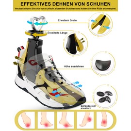 Zecaveler Shoe Stretcher for Men and Women - Length and Width Adjustment - Ideal for Leather Shoes, Sports Shoes & Boots, Yellow(2 Pack), m