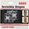 SOSS 101CUS26D Mortise Mount Invisible Hinges with 4 Holes, Zinc,