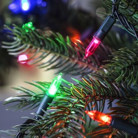 Lights4fun, LED, Christmas Tree Light Chain with Remote Control, Timer