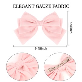 Oblihumoy 3 PCS Hair Bows for Women Girls Bow Hair Clips for Women Cute Mesh Hair Barrettes for Girls Vintage French Hair Accessories for Thick Thin Hair