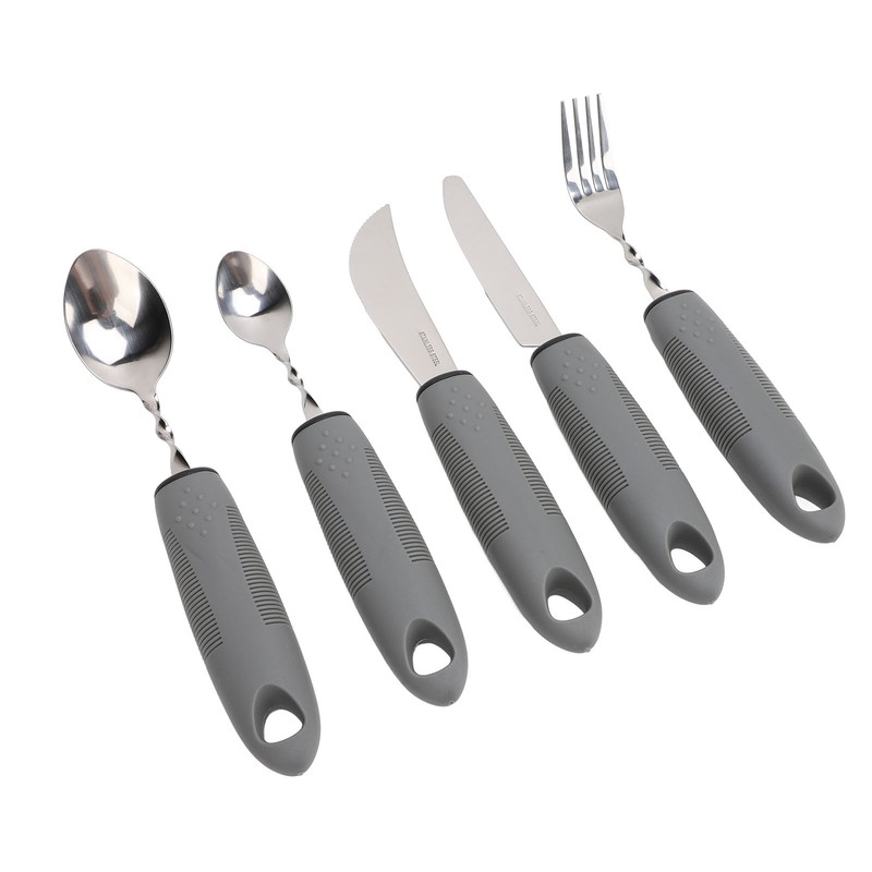 5pcs Bendable Adaptive Utensils Weighted Easy Grip Stainless Steel Special