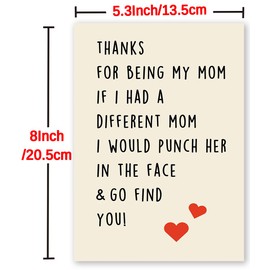 Sarcasm Card for Mom Mother's Day Card, Funny Birthday Greeting Card for Mommy Mama Stepmom, Unique Mothers Day Gifts for Daughter Son