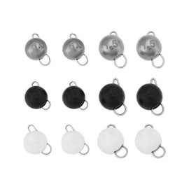 eMagTech 12Pcs Tungsten Cheburashka Fishing Weights Sinkers 1g 1.5g Suitable for All Freshwater Saltwater Bass Carp Chub Cod - Glow, Black, Silver
