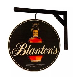 Blanton's Bourbon Pub Sign - Blanton's 12 in. diam.  2 sided wall sign - bracket included