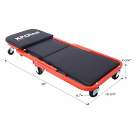 SVRCK Dual-Function Mechanic Creeper Seat, 36" Versatile Garage Tool, Heavy-Duty Design, Comfortable Padded Cushion, Red