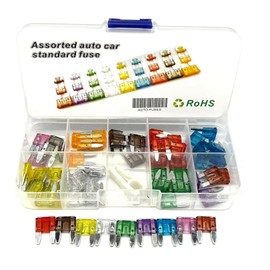 Car Fuse Set, 60 Mins Size 2A, 3A, 5A, 7.5A, 10A, 15A, 20A, 30A, 35A, 40A Assortment with Storage Box, Car Blade Fuse Car Fuse Set, Mixed (Min-60 Pieces)