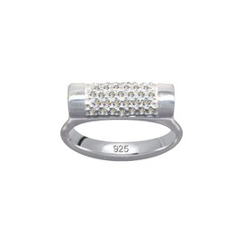 Silver ring finger ring art deco real sterling silver 925 zirconia crystals love faith hope emotion symbol motif style object extravagant new good beautiful fashionable white white clear transparent