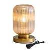 Glass Table Lamps Mid Century Modern Globe, Dimmable Amber Glass