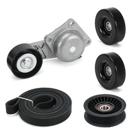 38274 Serpentine Belt Drive Kit Tensioner & Idler Pulley Fits for Ford Expedition F150 F250 F350 Lincoln Navigator Mercury Mountaineer Replaces 90K-38274A 6PK2605 ACK061025