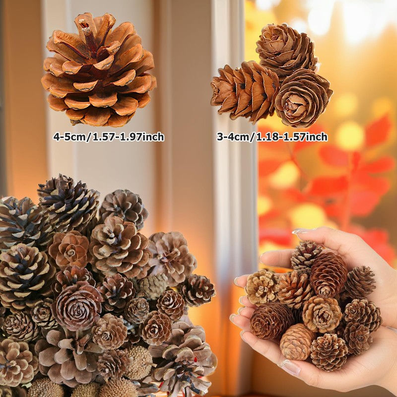 184Pcs Artificial Pumpkins Artificial Acorns Natural Pinecones Ornament Artificial Maple
