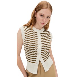 ALC Women's Margo Top, Parchment/Aged Bronze Stripe, XS