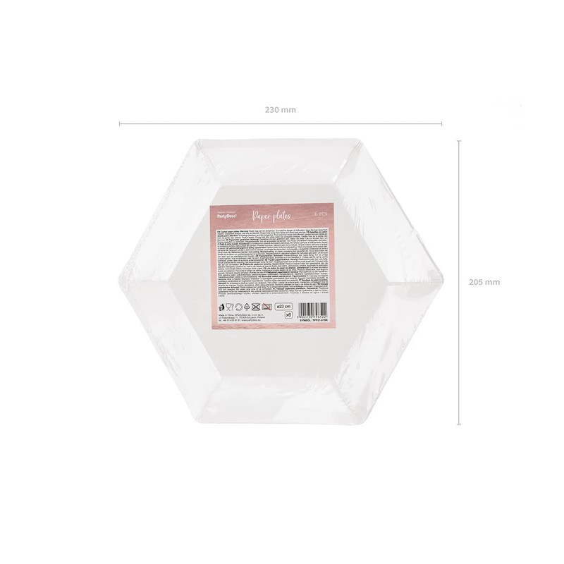 Party Deco 6 Paper Plates Bride Squad Rose Gold 23