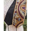 FANFAN Black Embroidered Belt Women Vintage Mexican Embroidered Belt 1920s
