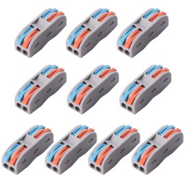 Jinyuanchao 10pcs, 2-Conductor Compact Connector, Quick Splicing Wire Terminal, 2-in-Line Connector, Color Valve in-Line Connector, 28-12 Awg