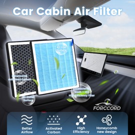 Forccord 2-Pack UPGRADED HEPA Cabin Air Filter Fits for JEEP CHEROKEE 19 20 21 (ONLY FIT L4 2.0L/2.4L& V6 3.2L) Activated Carbon Cabin Filter Replace for CF12307(Not fit Grand Cherokee L) Accessories