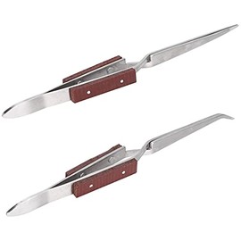 Pinzas de Joyería Profesionales Herramientas de Precisión Curvas y Rectas para Soldadura Set de 2 Piezas for Joyeros