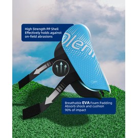 RAYSHARP Shin Guards Soccer Youth - Comfortable and Durable Toddler Kids Soccer Shin Guards with Adjustable Straps for Boys Girls Teenagers Adults Blue L