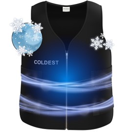 Coldest Cooling Vest - Adjustable Vest Jacket for Hot Weather, Reusable Ice packs, Ice Vest for Men & Women for Cycling, Running, Athletes