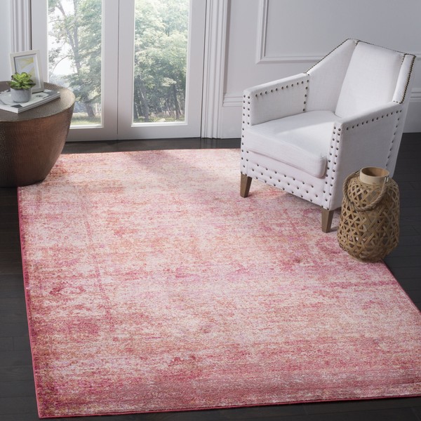 Safavieh Mystique Collection MYS920P Watercolor Overdyed Distressed Area Rug, 4' x 6', Rust / Multi