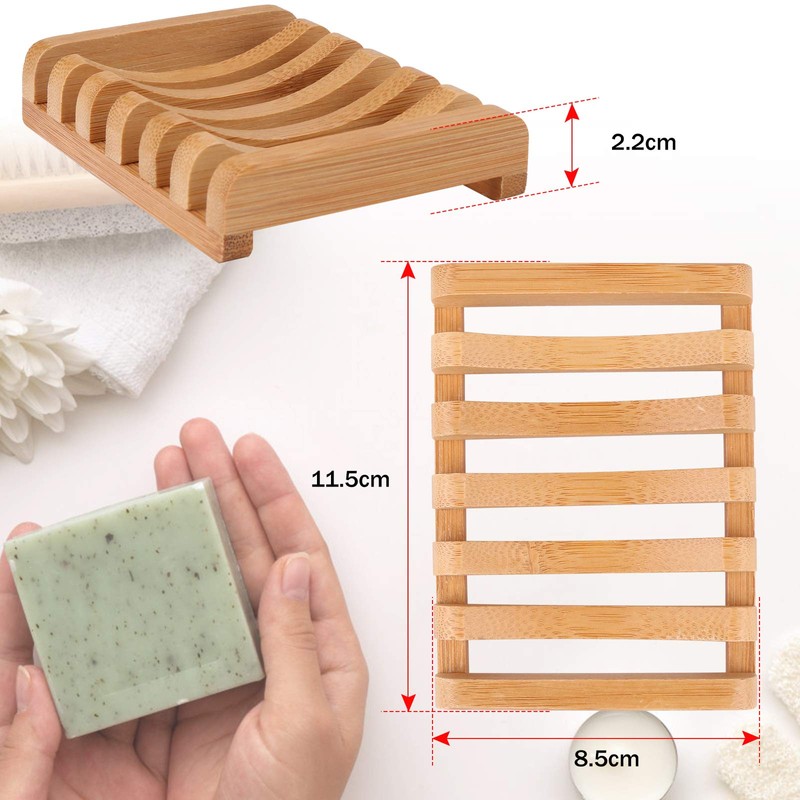 Thinkcase Soap Dish Wooden Shower (2 Pieces), Handmade Soap Holder