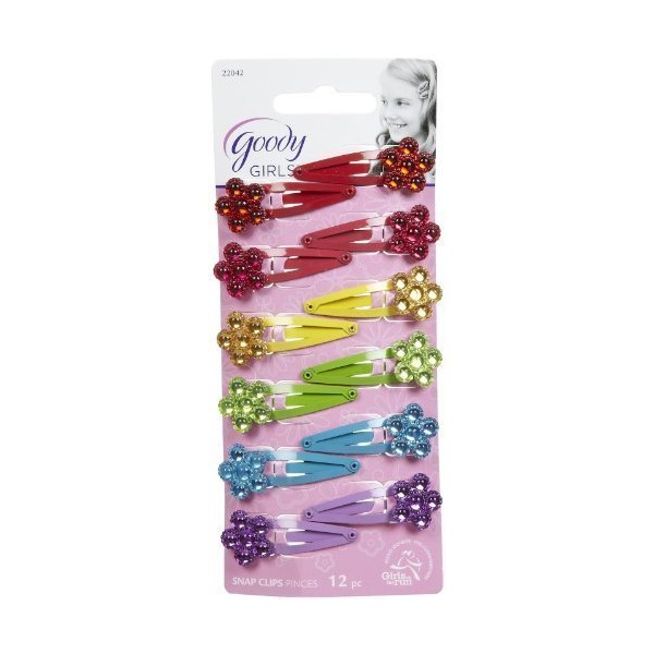 Goody - Jeweled Flower Contour Clip, (12 Count) (3-Pack)