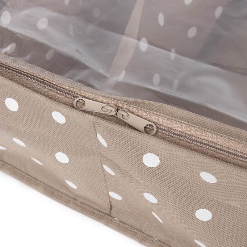 Compactor Rivoli 12 Compartment Under bed Shoe Storage Bag, Cappuccino/White