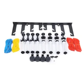 VPABES Photography 4 Roller Backdrop Wall Mount System,Manual Backdrop Roller System with 4 X Chains,8 X Shafts,2 X Brackets,Backdrop Holder Wall Mount for Photo Studio, Living Streaming