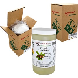 Essential Depot Shea Butter - 32 oz. - 2 lbs - Organic - Unrefined - In resealable safety sealed HDPE Jar
