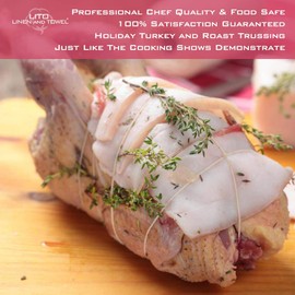 Linen and Towel Butchers Twine - 100% Natural Cotton - 2 Pack 11 Ply 200 Ft - Natural Color Chef Grade Food Safe Cooking Twine, Kitchen String, Baking String for Trussing, DIY Craft