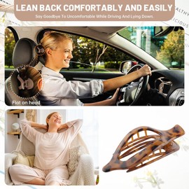 Flat Hair Claw Clips for Women - 6Pcs Lay Down Claw Clips French Concord Hair Claw (Amber (Brown))