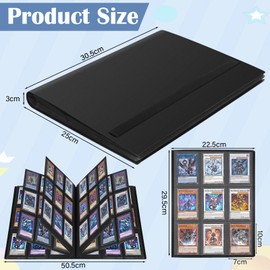 Trading Card Album | Card Scrapbook - 540 Pockets Toploader Binder/TCG Binder/Card Binder Empty Portfolio Folder Card Holder with Waterproof Book Cover for Cards Collectors Children's Birthday Black