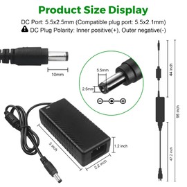 24V 3A 72W Power Supply Adapter AC 100-240V to DC 24 Volt 3 Amp Converter Transformer 5.5x2.5mm Plug for TS100 SH72 Mini Electric Soldering Iron/LED Strip Light/CCTV Security System/LCD Monitor