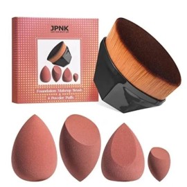JPNK foundation Makeup Brush &4 Powder Puffs Set D30