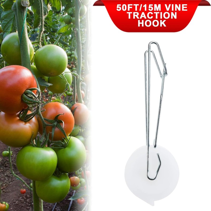10Pack Greenhouse Trellising Kit Plant Roller Hooks, Tomato Trellis Roller
