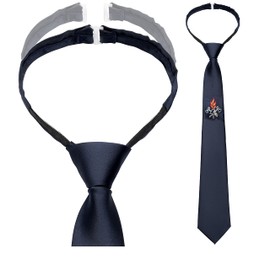 ADAMANT Fire Brigade Tie - as a Normal Tie or as a Ready Tied Zip Tie, Size Standard or XXL - German Brand Quality - Dark Blue, darkblue