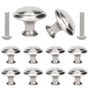 profiwoab Pack of 10 Drawer knobs Silber Cupboard knobs Stainless