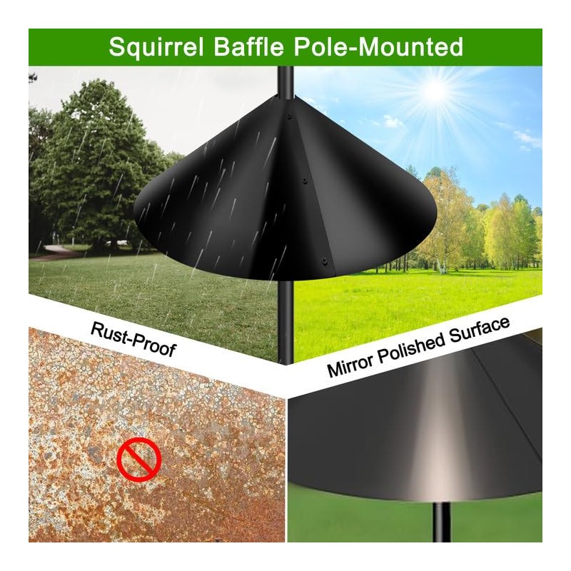 PP Squirrel Proof Baffle, Pole Mount Squirrel Guard Stopper for
