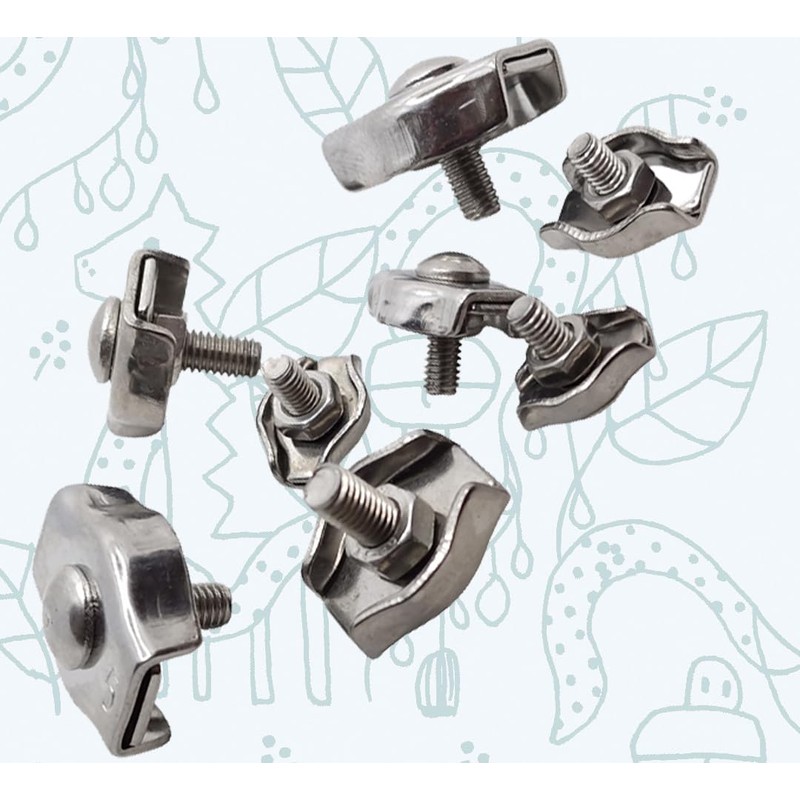 3mm Simplex Wire Clamps Clips Made From Marine Grade Stainless