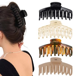 JEYORZY 4 Stück Große Haarklammer, Vintage Einfache Rutschfest Haarspangen, Haarspangen Damen für dickes Haar Rutschfestes Klauenklammern Haar Jaw Clips für Frauen Mädchen, Haarnadel Zubehör