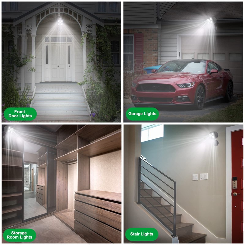 Quiltered Motion Sensor Outdoor Lights, Battery Operated Outdoor Light, 600LM
