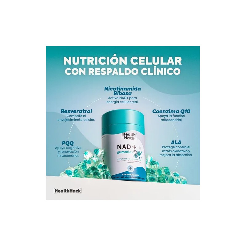 Nad+ Resveratrol Gomitas 180 Gummies Para 3 Meses Health Hack