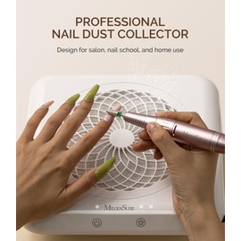 MelodySusie Nail Dust Collector with Reusable Filter, SProF Powerful Nail Vacuum Fan Vent Dust Collector Extractor Electric Dust Suction Machine for Acrylic Gel Nail Polishing, Nail Salon