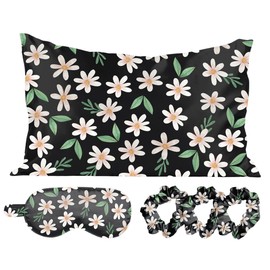 Silky Satin Cozy Comfortable Blush Sleep Set for Peaceful Sleep and Healthy Skin (5-Piece) - Floral