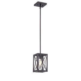 Home Decorators Collection NEW HOME DECORATORS Harwood 1-Light Royal Bronze Mini-Pendant with Cage Design S