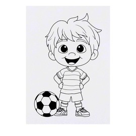 'Football Player Boy' Temporary Tattoo - Water Resistant, Skin-Safe, Non-Toxic Transfer (TO00080751)