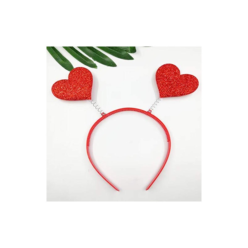 Soochat Heart Headband Red Heart Headband Love-shaped Head Boppers for