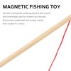 NUOBESTY Wooden Magnetic Fishing Pole 6PCS Wooden Magnetic Fishing Poles